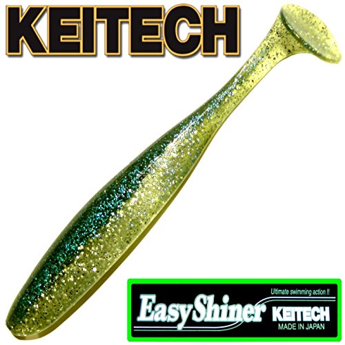 Keitech Easy Shiner 5" 12,5cm Gummifisch mit Aroma Farbe Hasu Silver Shiner 5 Stück im Set Zanderköder von Keitech