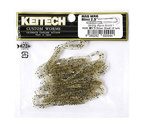 Keitech GUMMIFISCH MAD Wag 6.5CM - 12ER Pack - Blister Pack of 12 Parts, Silver Shad, 320, 6.5 von Keitech