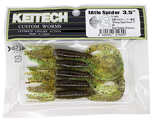 Keitech Little Spider 3,5" Green Pumpkin/Chartreuse von Keitech