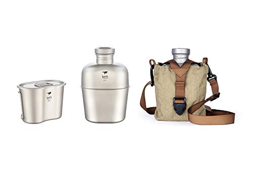 1100 ml + 700 ml Titan Ultraleicht Military Wasserflasche Portable Große Kapazität Camping Wasserkocher Outdoor Geschirr mit tasche von Keith