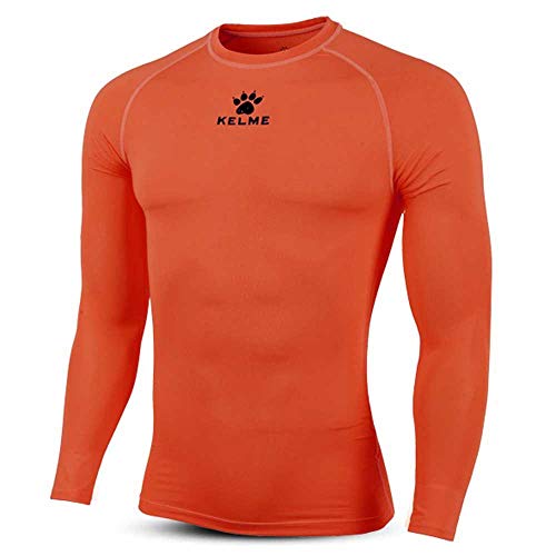 Kelme Kid Thermical L/S T-Shirt für Kinder, Kinder XL neon orange schwarz von Kelme