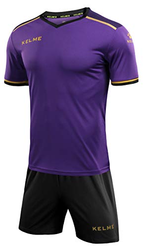 Kelme Herren S/S Football Set Ausstattungsset, violett/schwarz, XL von Kelme