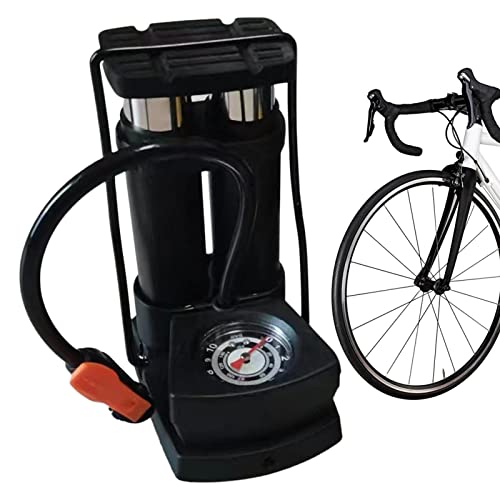 Fahrradpumpe – Doppelzylinder-Fußpumpe mit genauer Messanzeige, Luftpumpe für Ball, Fahrrad, Motorrad und Auto Keloc von Keloc