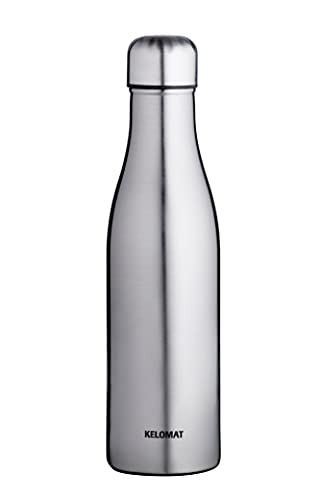 Kelomat, 1978-255, Trinkflaschen rostfrei, SONSTIGES, Edelstahl, 0.5 Liter, Höhe 6 cm, Breite 6 cm, Höhe 25cm, Gewicht 0.355 kg, auslaufsicher, Thermoflasche, Wasserflasche, Outdoor von Kelomat