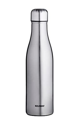 Kelomat, 1979-255, Trinkflasche rostfrei, SONSTIGES, Edelstahl, 0.75 Liter, Länge 6.5 cm, Breite 6.5cm, Höhe 26 cm, Gewicht 0.474 kg, auslaufsicher, Thermoflasche, Wasserflasche von Kelomat