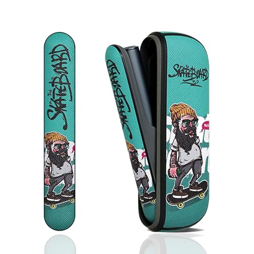 Keminsung Cover Compatible with IQOS zubehör (Case only Compatible with ILUMA Hülle) pu Leder Seitendeckel Schutzkappe Austauschbare Außenhülle (grün) von Keminsung