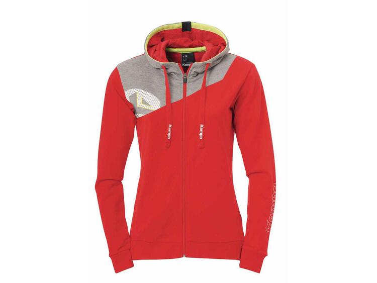 Kempa CORE 2.0 KAPUZENJACKE WOMEN rot/dark grau melange XS von Kempa