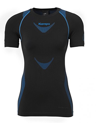 Kempa Erwachsene Bekleidung Teamsport Attitude Pro Shortsleeve Damen T-Shirt, schwarz/kempablau, XS/S Kempa Erwachsene Bekleidung Teamsport Attitude Pro Shortsleeve Damen T-Shirt, schwarz/kempablau, XS/S von Kempa