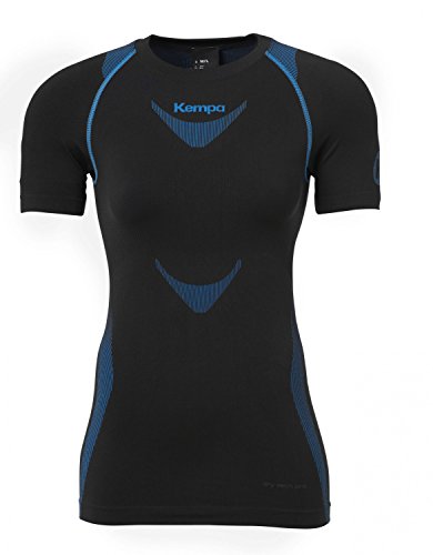 Kempa Erwachsene Bekleidung Teamsport Attitude Pro Shortsleeve Damen T-Shirt, schwarz/kempablau, XL/2XL von Kempa