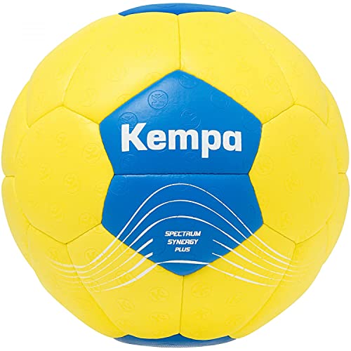Kempa Spectrum Synergy Plus Handball Spiel- und Trainingsball mit einzigartiger 30-Panel-Konstruktion - für jede Altersklasse geeignet - Farbe: sweden gelb/sweden blau von Kempa