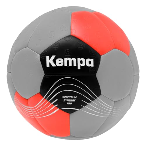 Kempa Erwachsene Spectrum Synergy Pro Handballball, gris Froid/Rouge Chaud, 2 von Kempa
