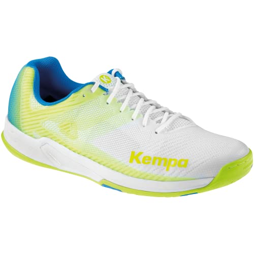 Kempa Unisex Wing 2.0 Sneaker Freizeitschuh Halbschuh Lauf-und Sportschuh Turnschuhe Handball Jogging Outdoor Freizeit Shoes-leicht und atmungsaktiv, Weiß Fluo Gelb von Kempa