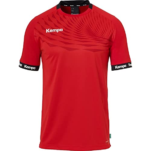 Kempa Wave 26 Shirt Herren Jungen Sportshirt Kurzarm T-Shirt Funktionsshirt Handball Gym Fitness Trikot - elastisch und atmungsaktiv, Rot/Chilirot, 152 von Kempa