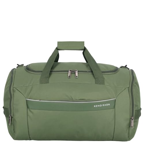KENORADA Reisetasche MEDON | große Duffel Bag für Reisen | große Tasche mit praktischer Aufteilung | Außenfach mit Reißverschluss (Green, 44 Liter) von Kenorada