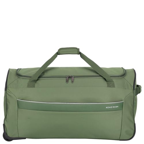 KENORADA Reisetasche MEDON | große Duffel Bag für Reisen | große Tasche mit praktischer Aufteilung | Außenfach mit Reißverschluss (Green, 74 Liter (mit Rollen)) von Kenorada