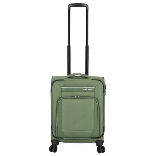 Kenorada Reisetrolley MEDON Trolley 4 Wheels | Leichter Koffer mit TSA Zahlenschloss | Weichgepäck Koffer Stoff mit Reißverschlus | Doppelgestänge (Green, S - 55 cm Handgepäck) von Kenorada