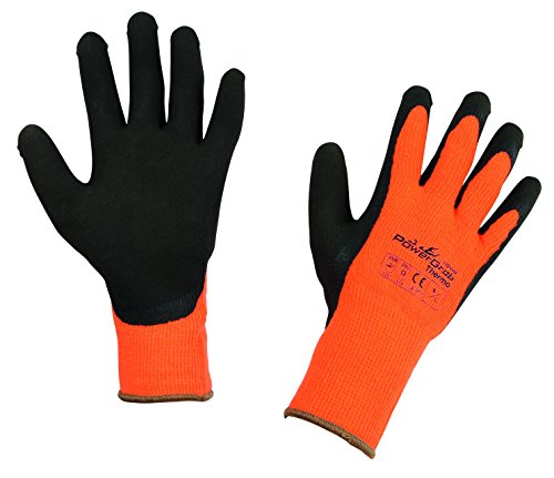 Kerbl 297382 PowerGrab Thermo Strickhandschuh Latex mit Acrylfutter Größe: 8, orange von Kerbl