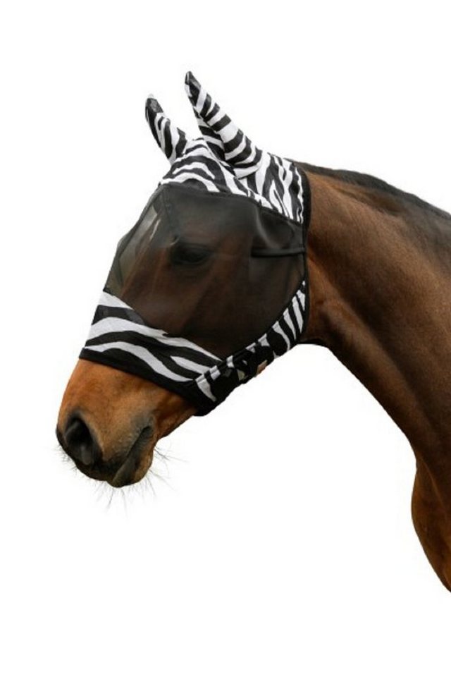 Kerbl Pferde-Fliegendecke Kerbl Fliegenschutzmaske Zebra mit Ohrenschutz 326114 von Kerbl