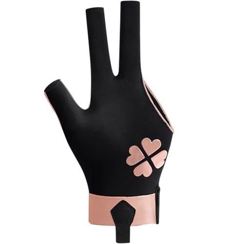 Kexpery 3-Finger-Billard-Trainingshandschuhe, Verstellbarer Billard-Handschuh, Snooker-Schießhandschuh, rutschfestes, dehnbares Billard-Zubehör (Pink S, Linke Hand) von Kexpery