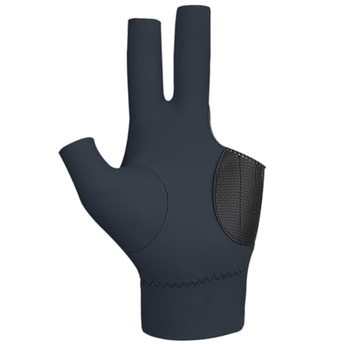 Kexpery 3-Finger-Pool-Handschuhe, atmungsaktiv, für Links- und Rechtshänder, Billardhandschuhe, Billard-Zubehör, für Damen und Herren, Grau links von Kexpery