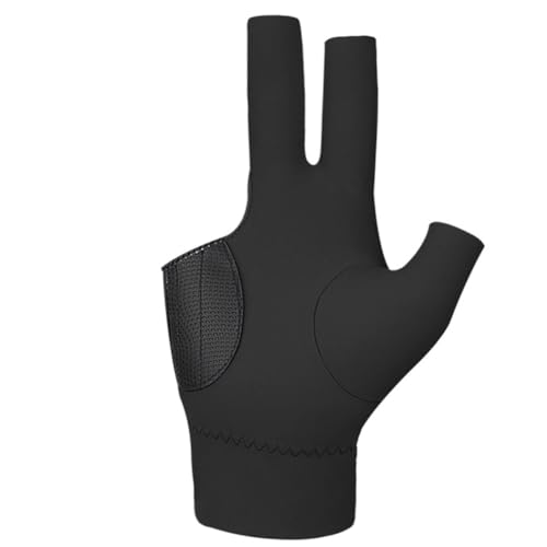Kexpery 3-Finger-Pool-Handschuhe, atmungsaktive Billard-Handschuhe, Linke/rechte Hand, Billard-Handschuh, Billard-Zubehör für Damen und Herren (schwarz rechts) von Kexpery