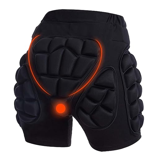 Kexpery 3D-Schutz-Shorts, gepolstert, atmungsaktiv, Winter-Skaten, schützendes Hüftpolster, Snowboard-Aufprall-Shorts, Schutz für Hüfte, Gesäß und Steißbein (XL) von Kexpery
