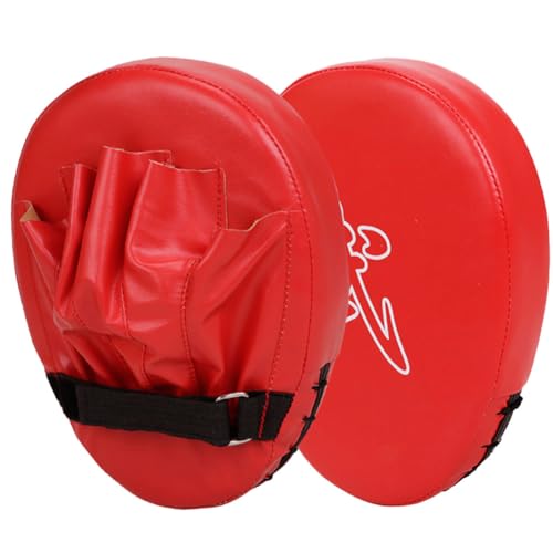 Kexpery 5-Finger-Handziel, PU-Leder, verschleißfeste Box-Fokus-Pads, Kickbox-Pads for Kampfsporttraining (rot) von Kexpery
