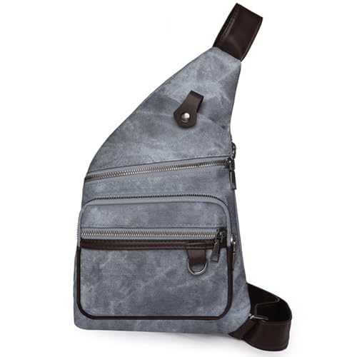 Kexpery Anti-Diebstahl-Brusttasche, Reisetasche, Crossbody-Tasche, großes Fassungsvermögen, PU-Leder, Anti-Dieb-Crossbody-Tasche, verstellbarer Riemen, mehrere Taschen für Outdoor-Reisen, blau, von Kexpery