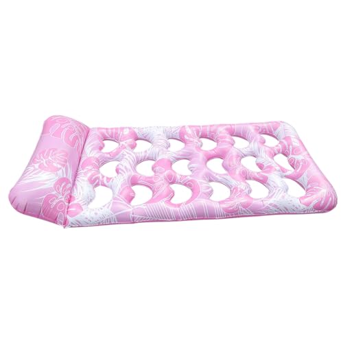 Kexpery Aufblasbares Wasserschlafbett mit Kopfstütze, schwimmende Liege, Luftmatratze, tragbare Schwimmbad-Luftmatratze for Schwimmbadpartys (Pink) von Kexpery