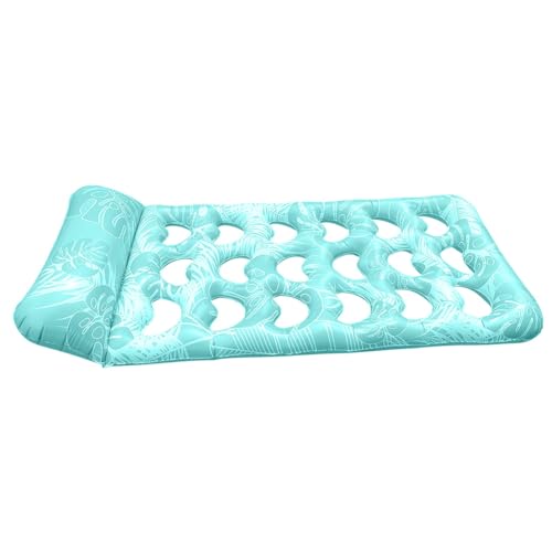 Kexpery Hängematten-Liegestuhl mit Kopfstütze, aufblasbares Wasserschlafbett, tragbare schwimmende Liege, Luftmatratze for Schwimmbadpartys (Hellblau) von Kexpery