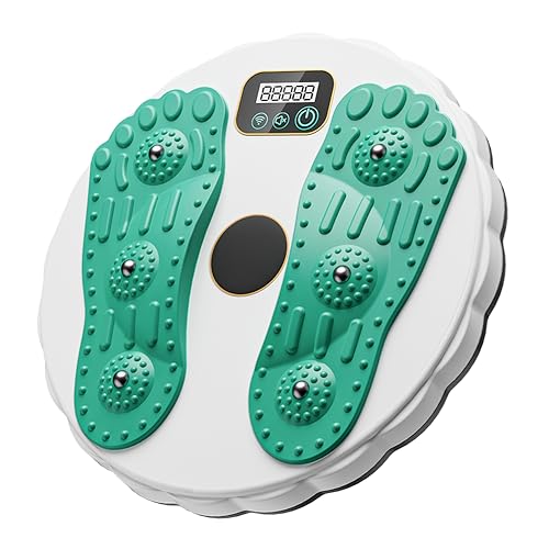 Kexpery LCD-Fußmassageplatte für den Heimkörper, Aerobic-Drehscheibe mit Gegenübung, Körperformungsbretter zum Abnehmen und Kräftigen (grün) von Kexpery