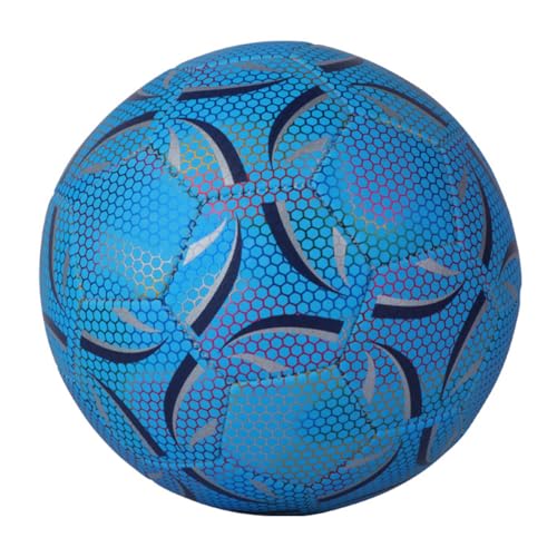 Kexpery Leuchtender Fußball, Größe 4/5, fluoreszierend, reflektierend, rutschfest, leuchtender Trainingsfußball for nächtliches Sporttraining (Ball Nummer 4) von Kexpery