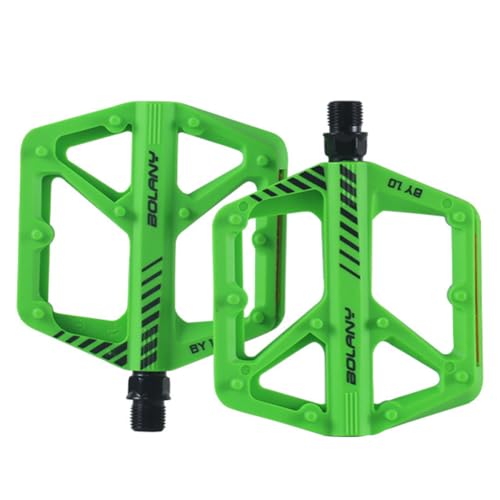 Kexpery Nylon Pedal DU Sealed Bearing Cycling Bearing Pedale with Reflector Safety Warning Pedals MTB Bike Accessories (Green) von Kexpery