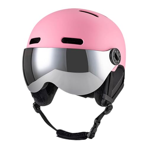 Kexpery Ski-Schutzhelm aus ABS-Schale und -Schaum mit Abnehmbarer Brille, Snowboard-Helm mit Gehörschutz zum Skifahren, Skateboarden, Snowboarden (M Pink) von Kexpery