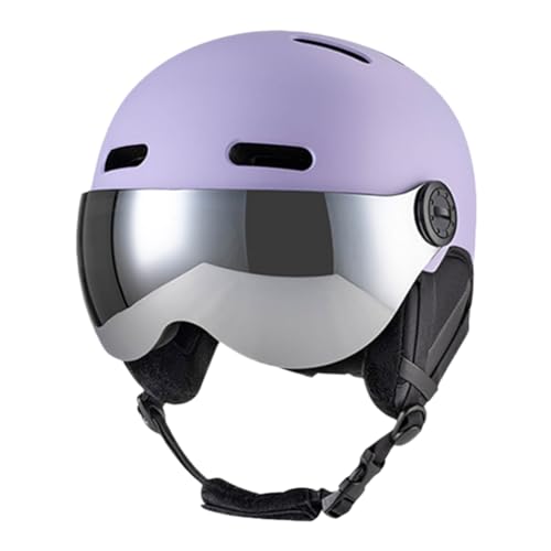 Kexpery Ski- und Snowboardhelm, Skischutzkappe mit Abnehmbarer Brille, mit Gehörschutz, ABS-Schale und -Schaum, zum Skifahren, Skateboarden, Snowboarden (M Lila) von Kexpery