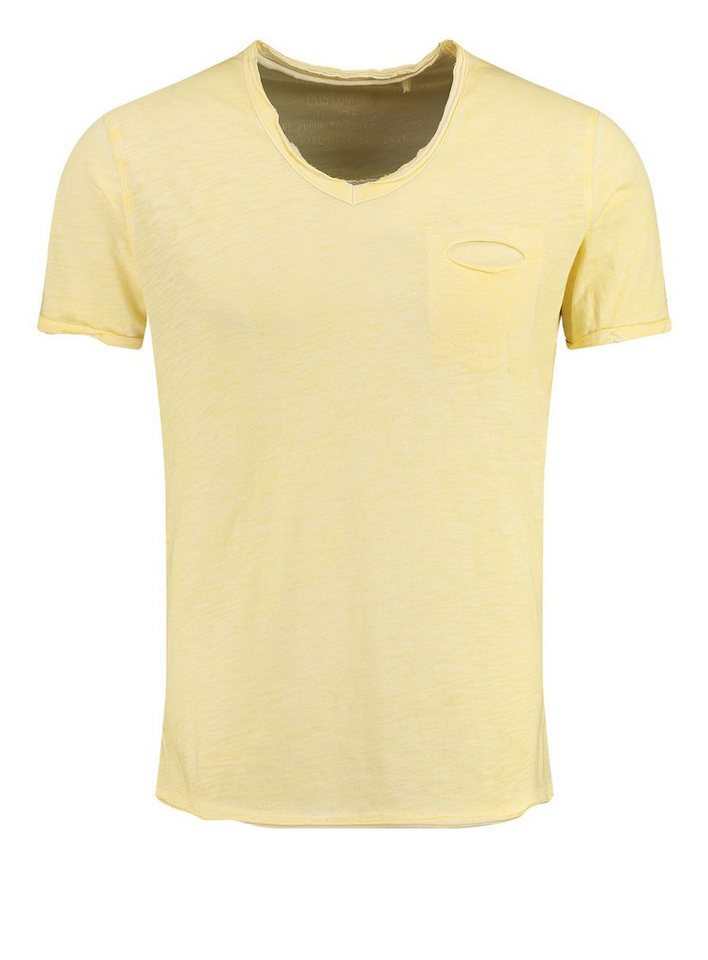 Key Largo T-Shirt Soda vintage Look uni Basic T00619 V-Ausschnitt unifarben kurzarm slim fit von Key Largo