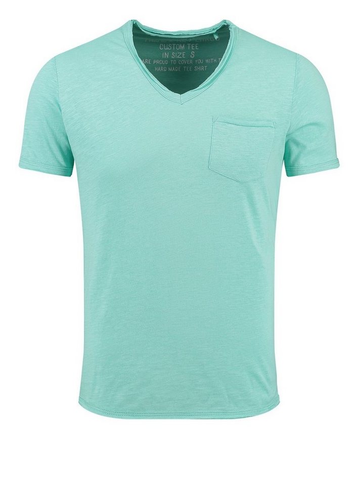 Key Largo T-Shirt Water vintage Look uni Basic MT00780 V-Ausschnitt unifarben kurzarm slim fit von Key Largo
