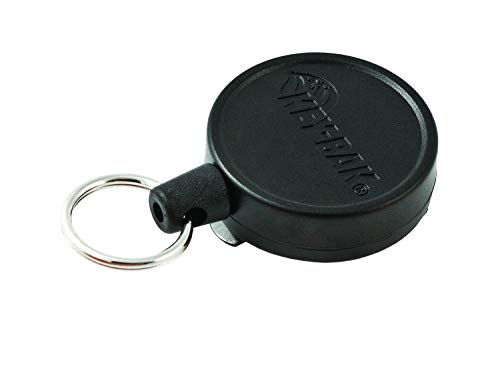KeyBak mini Kevlarseil mit 360 grad drehbar clip schwarz Schlüsselrolle mit Gürtelclip 90cm KB 6 BLACK von KEY-BAK