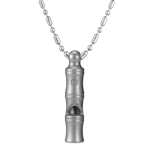 KeyUnity KA55 Titan Notfallpfeife mit Kette,Trillerpfeife Laut Notfall,Schiedsrichter Pfeife EDC Laute Signalpfeife 120db FüR Camping Im Freien, Wandern & Training von KeyUnity