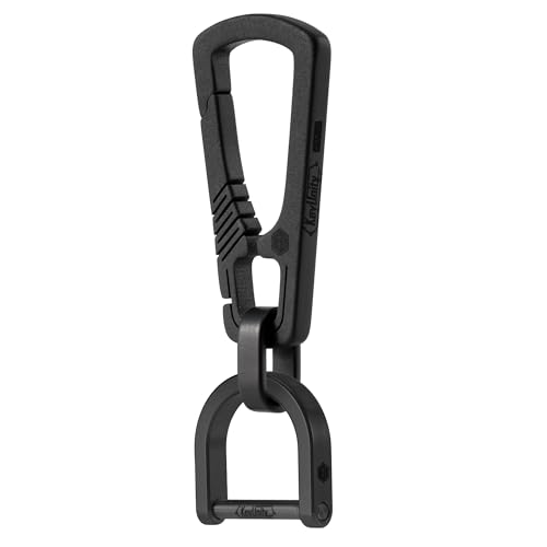 KeyUnity KM17BK Titan-EDC-Karabiner-Schlüsselanhänger mit D-Ring, Schnellverschluss-Karabiner-Schlüsselanhänger für Herren von KeyUnity