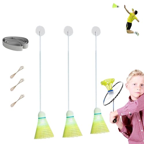 KeyoGoS Badminton-Trainingsgerät, Selbststudium, Badminton-Trainer-Set, Badminton-Übungsausrüstung, tragbarer Badminton-Trainer, elastisches Pick-up-Solo-Training von KeyoGoS