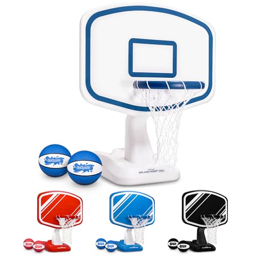 GoSports Splash Hoop PRO Swimming Pool Basketball Game - Includes Poolside Water Basketball Hoop, 2 Balls and Pump - White von Keyoung