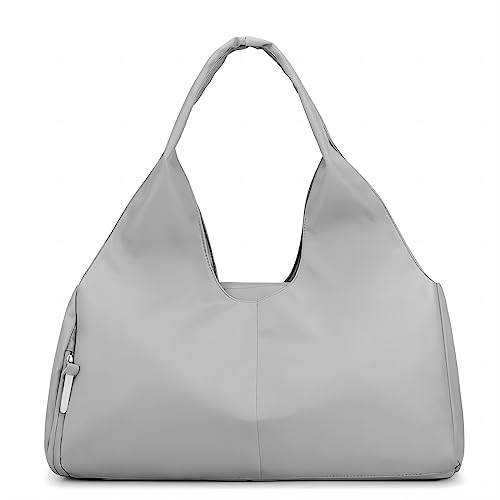 Herren und Damen - Sporttasche mit Schuhfach und Wet and Dry Weekend Travel Bag Casual Tote Foldable Gym Bag Shopping Bag Fashion Bag (Grau) von Keyoung