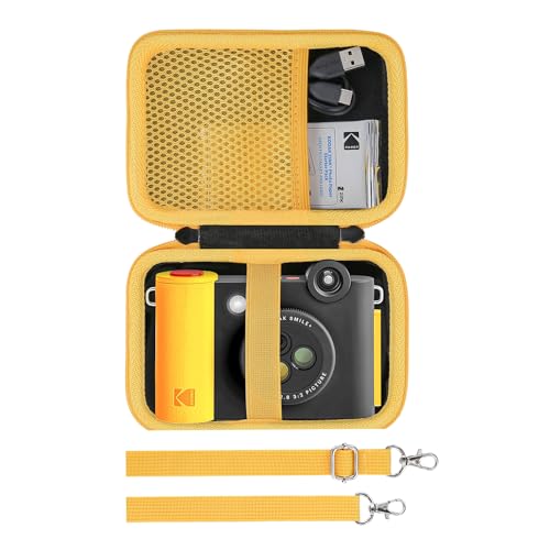 Khanka Harte Reisetasche für Kodak Smile+ Digital-Sofortbildkamera mit Schultergurt, tragbare schützende Aufbewahrungshülle für 2x3-Fotodrucke, Schwarz (nur Hülle) von Khanka