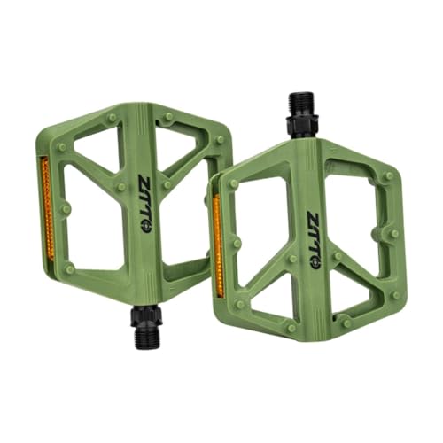 KiBcsLic 2er Pack Stilvolle Ersatz Fahrradpedale mit Reflektor Zubehör für Damen Und Herren, Rennräder, GrÜn von KiBcsLic