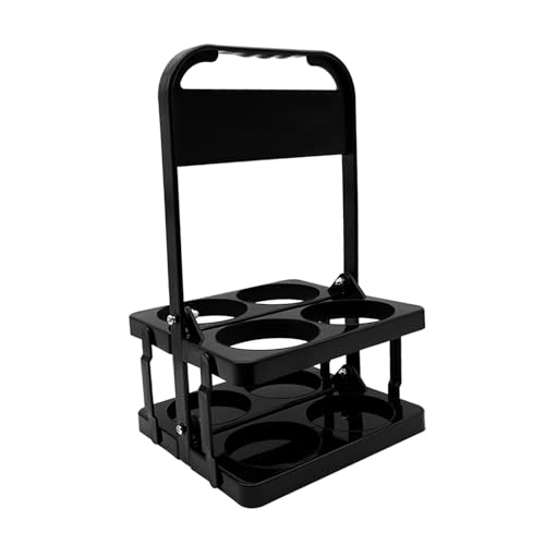 KiBcsLic Flaschenträger Getränkehalter Flaschenkorb Transportkorb Robuster Flaschenständer Aus PVC mit Griff für Sicheren Transport für Fußballtraining Hockey, Schwarz von KiBcsLic