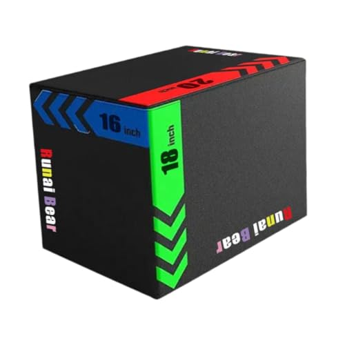 KiBcsLic Jump Box Trainingswürfel Sprungkasten Trainingsbox Fitnesskiste mit Robustem Material Und Sicherer Standfläche für Erwachsene Kinder Heimtraining Fitn, Style A von KiBcsLic