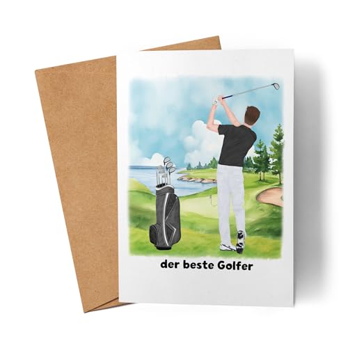 Kiddle-Design Golfer Karte Personalisiert Golfgeschenk für Golfspieler Golftrainer Geburtstagskarte Geburtstag Golfer Golf Mann Gadget von Kiddle-Design