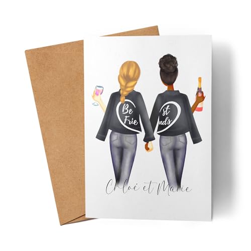 Kiddle-Design Personalisierte Karte Freundinnen-Geburtstagskarte | Geschenk Beste Freundin mit Namen | Freundinnen-Bild zur Stärkung der Freundschaft von Kiddle-Design