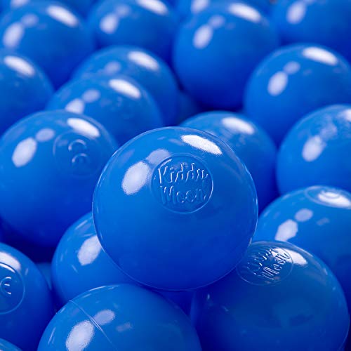KiddyMoon 100 ∅ 7Cm Kinder Bälle Spielbälle Für Bällebad Baby Einfarbige Plastikbälle Made In EU, Blau von KiddyMoon